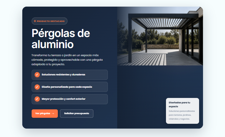Bloque destacado de pérgolas de aluminio