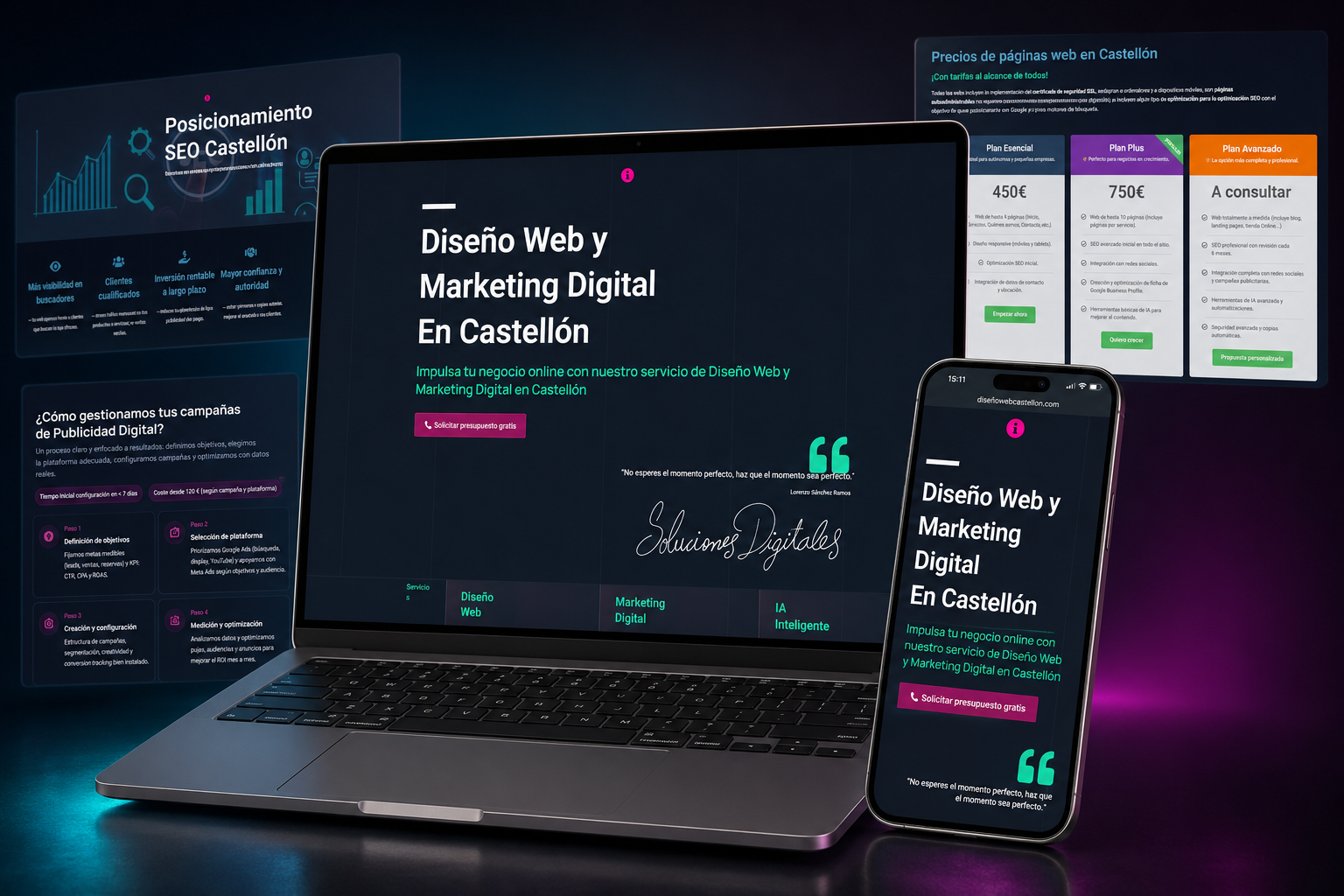 Mockup del proyecto Diseño Web Castellón